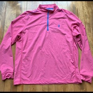Johnnie-o quarter zip shirt pink mens large-vguc!
